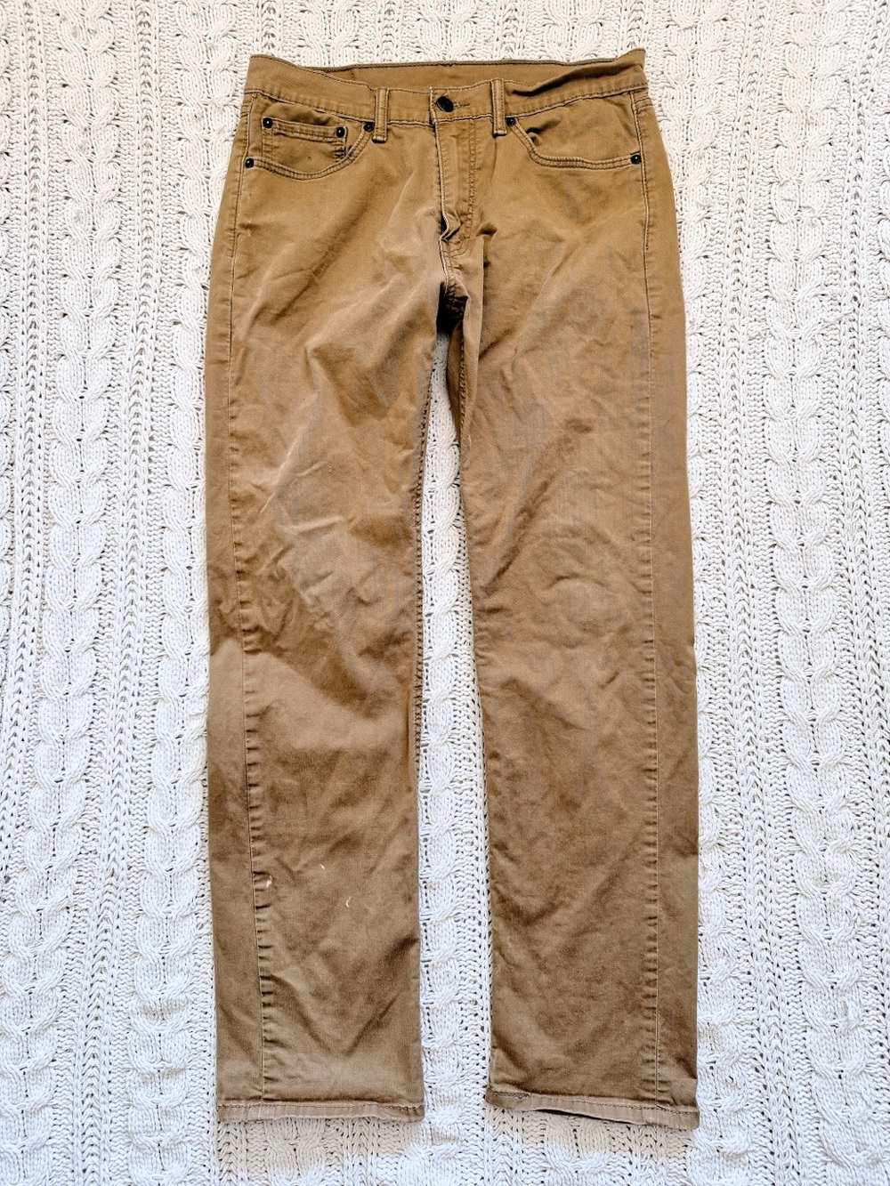Levi’s 505 Straight Leg Tan Brown Jeans Pants W32 L32 Men’s
